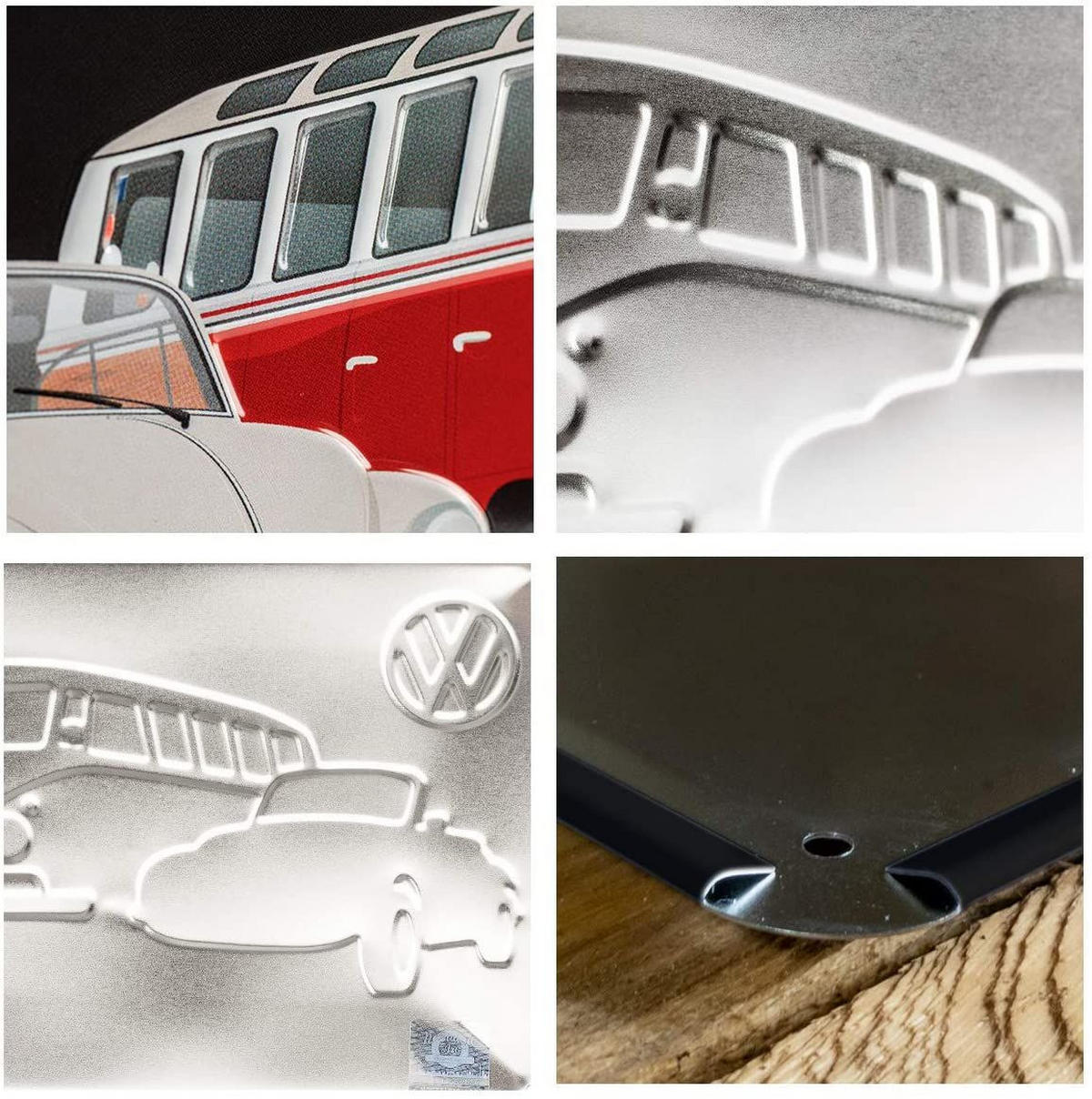 BLECHSCHILD 15/20 cm Volkswagen VW Meet The Classics - Multicolor, Metall (20/15/0.5cm) - Nostalgic-Art