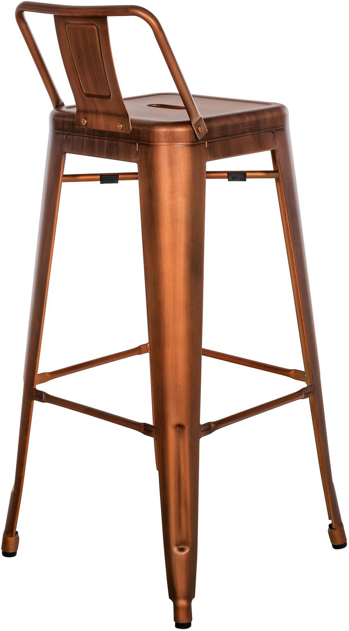 BARHOCKER Metall kupfer - Eukalyptusholzfarben/Kupferfarben, Metall (44/96/43cm) - CLP