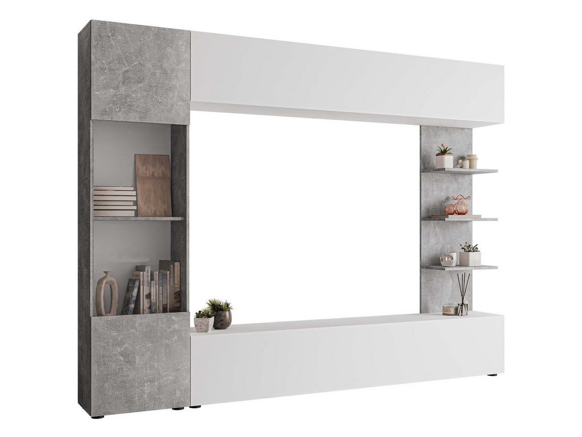 WOHNWAND Lazando - Weiß, Holzwerkstoff (250/187/30cm) - MIRJAN24