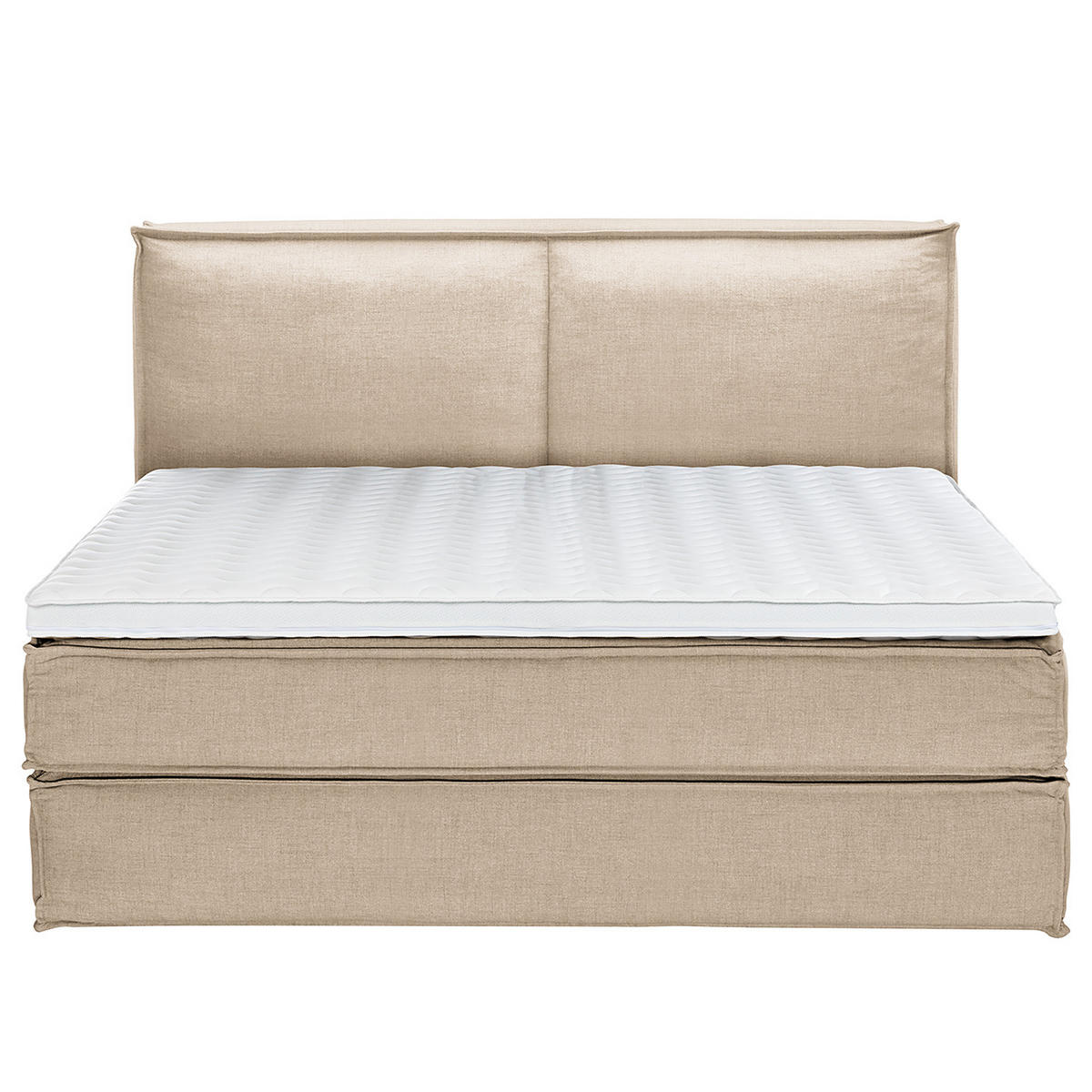 BOXSPRINGBETT mit Kopfteil - Premium - Beige, Textil (200/220cm) - home24