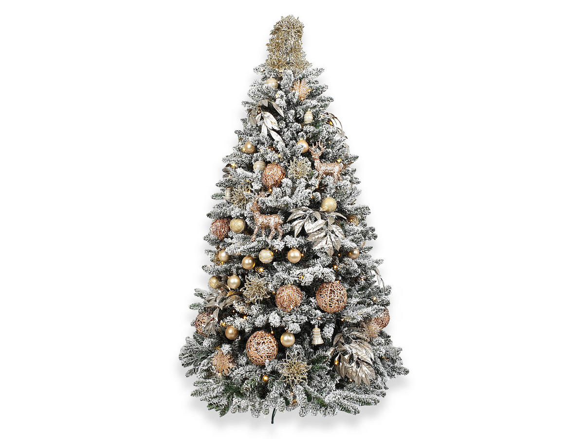 LAALU WEIHNACHTSBAUM künstlich mit Schnee DELUXE Viola 240 cm, Tannenbaum Christbaum Kunstbaum Dekobaum mit Metallständer - Weiß, Kunststoff (240cm) - LAALU