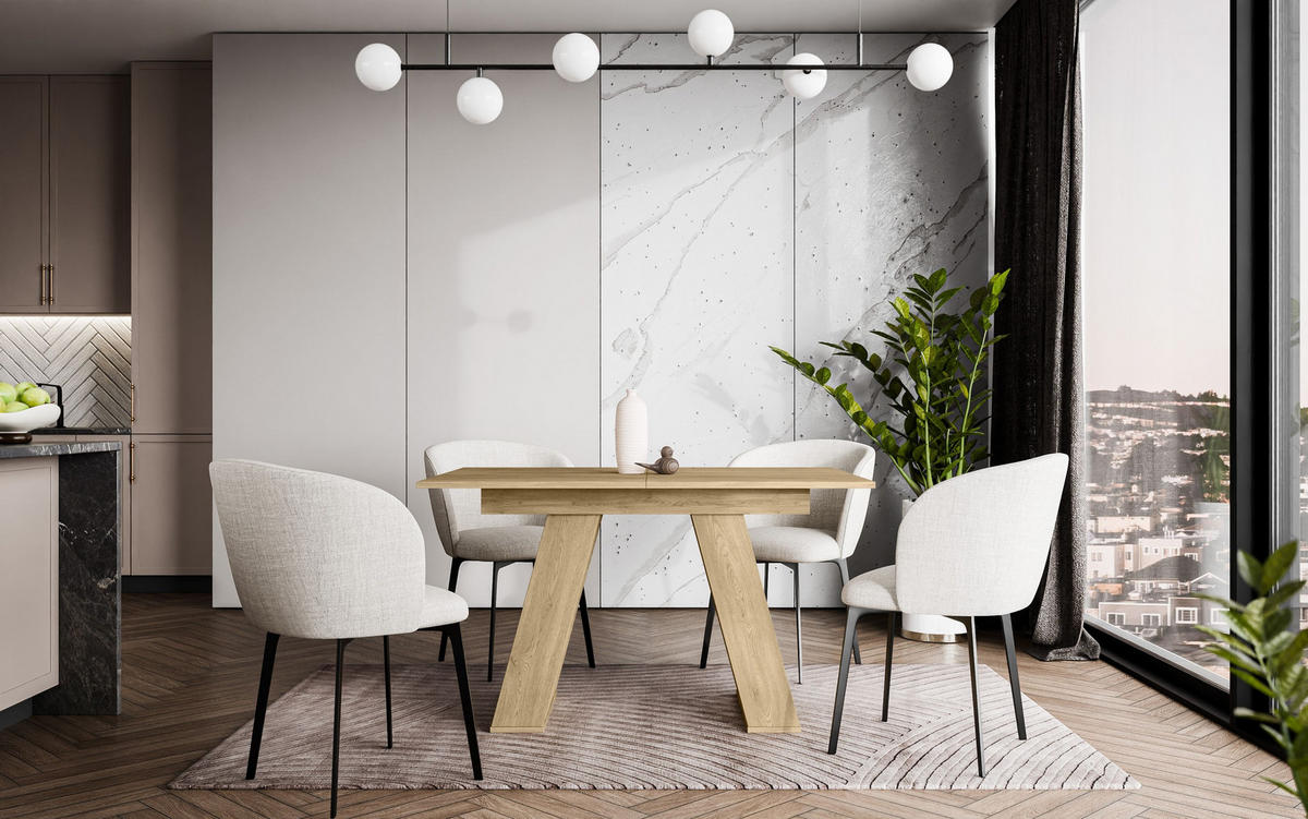 ROZKLÁDACÍ JÍDELNÍ STŮL 120–160 cm Dub - přírodní, kompozitní dřevo (160/80/75cm) - Home Collective