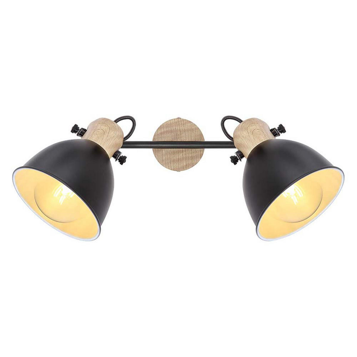 DECKENLEUCHTE Metall Schwarz WIHO - Schwarz, Holz (35/15/21.5cm)