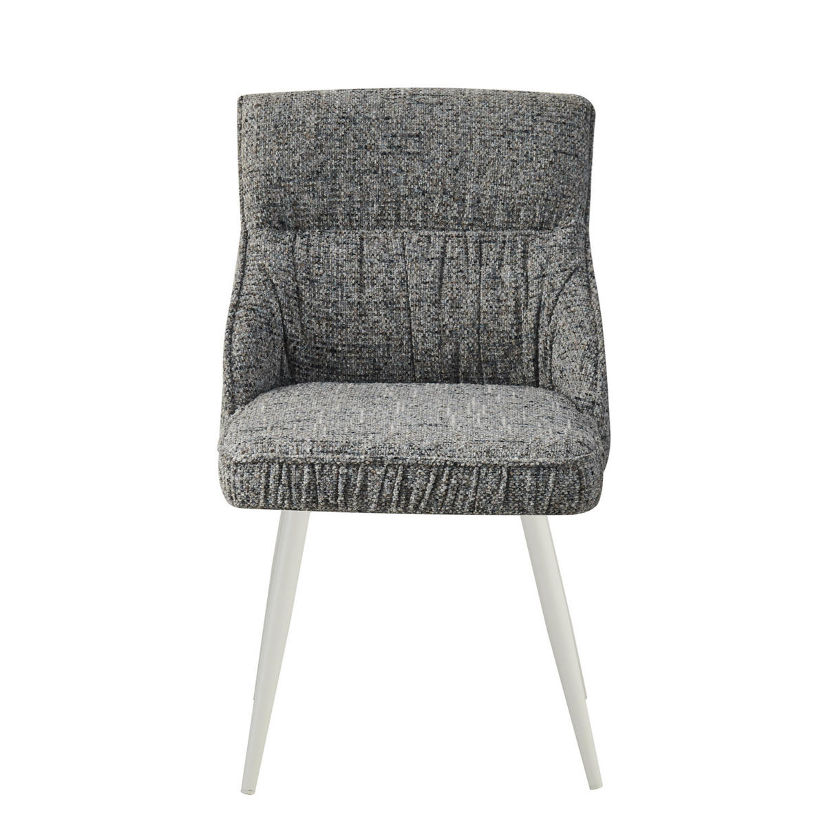 ESSZIMMERSTUHL MELINA 2er-Set - Dunkelgrau/Weiß, Textil/Metall (49/83/62cm) - DUBI Möbel
