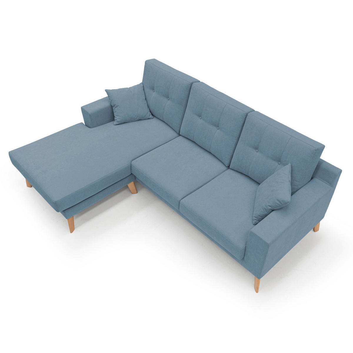 ECKSOFA Danish - Hellblau, Textil (237/91cm) - Divani.store