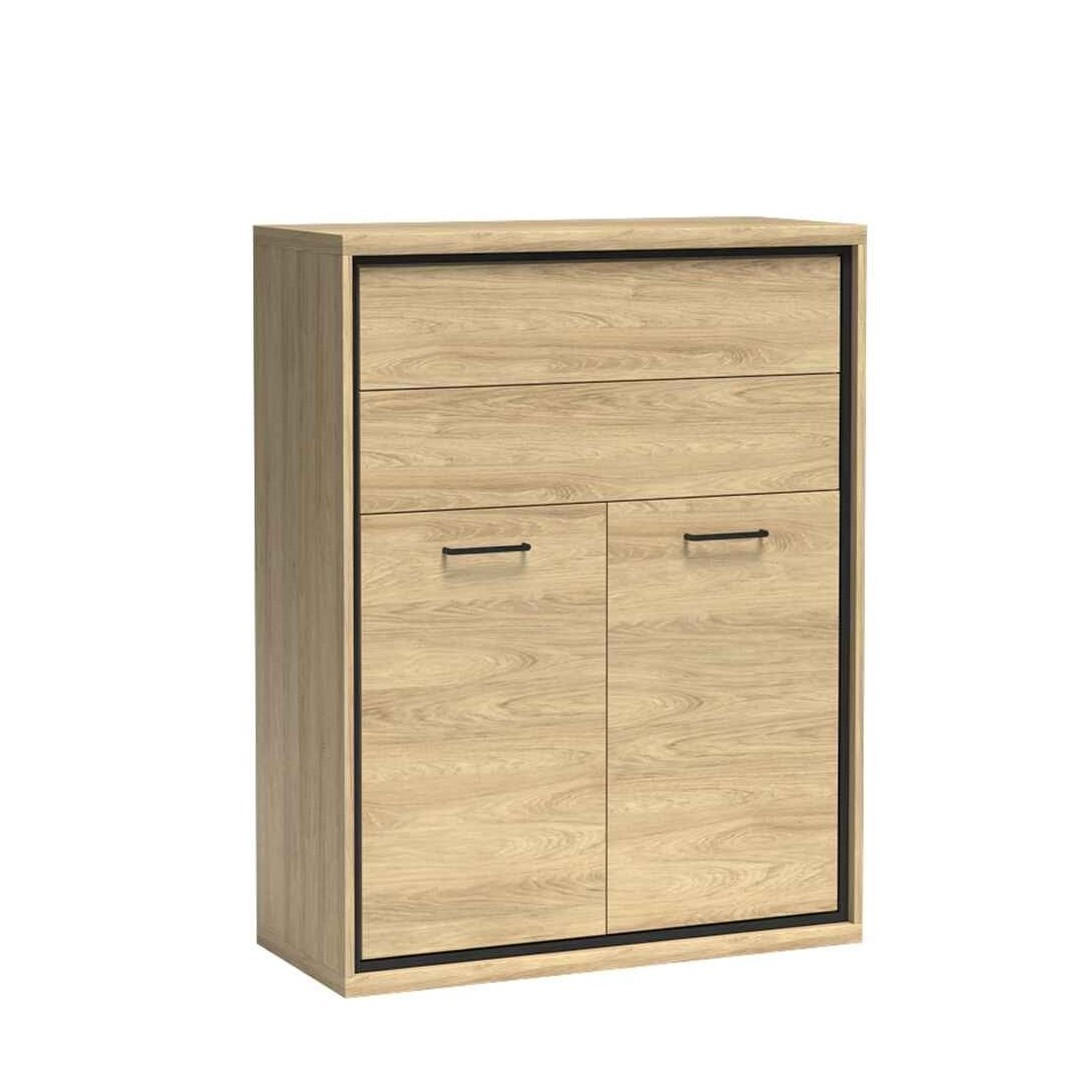 KOMMODE SYNDRA 92,2/120/41cm mit Schubladen 2 Türen Eichefarben - Eichefarben, Holzwerkstoff (92.2/120/41cm) - MASSENO