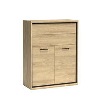 KOMMODE SYNDRA 92,2/120/41cm mit Schubladen 2 Türen Eichefarben - Eichefarben, Holzwerkstoff (92.2/120/41cm) - MASSENO