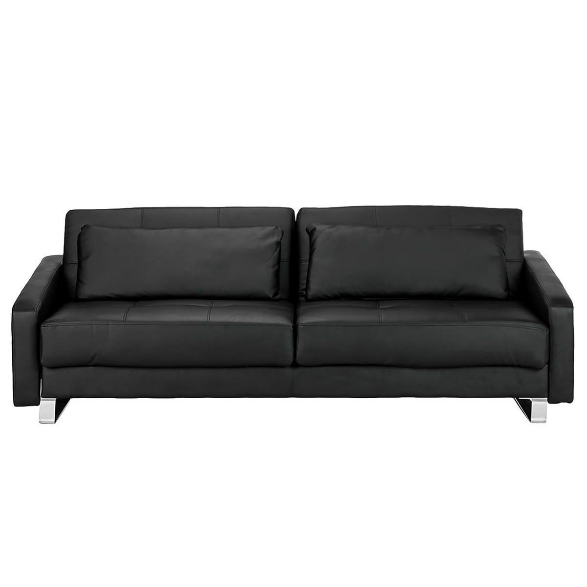 SCHLAFSOFA - Kunstleder Schwarz - Schwarz, Kunststoff (216/76/99cm) - home24