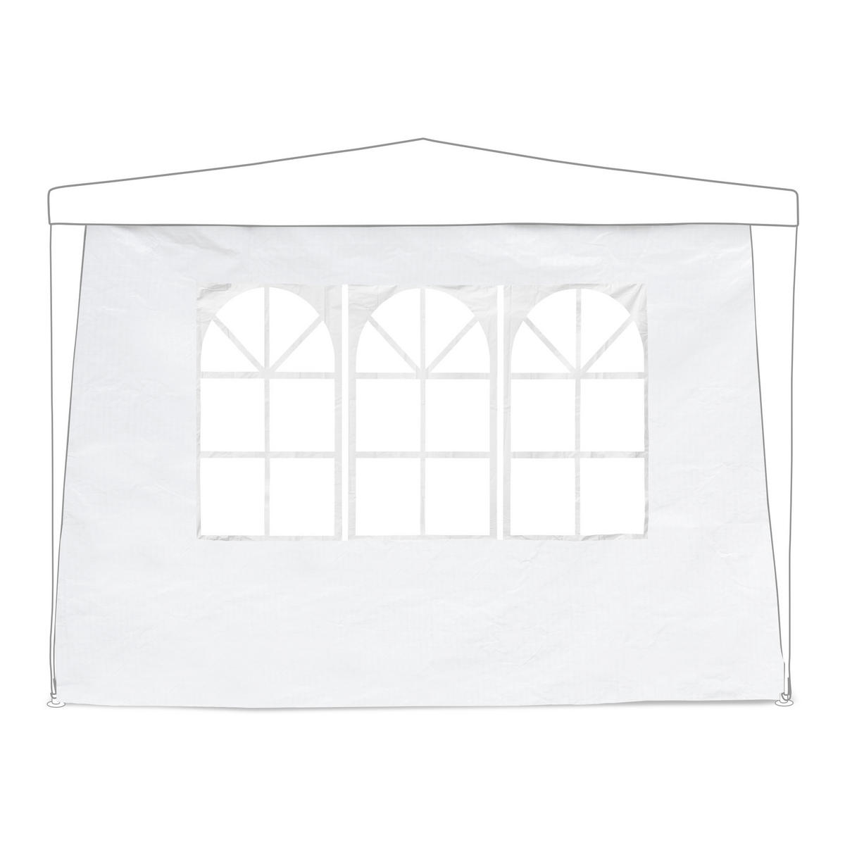 6xPAVILLON-SEITENTEILE - Weiß, Kunststoff (300/200/0.1cm) - Relaxdays