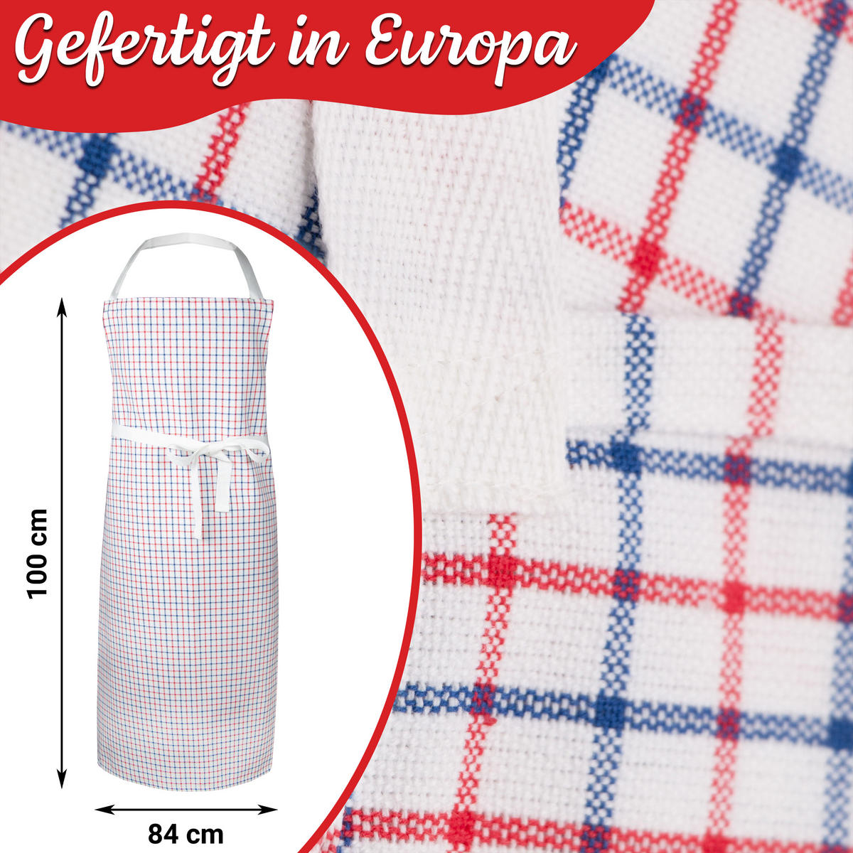 SCHÜRZE , 84x100 cm, 100% Baumwolle, Weiß - Weiß, Textil (84/100cm) - Zollner