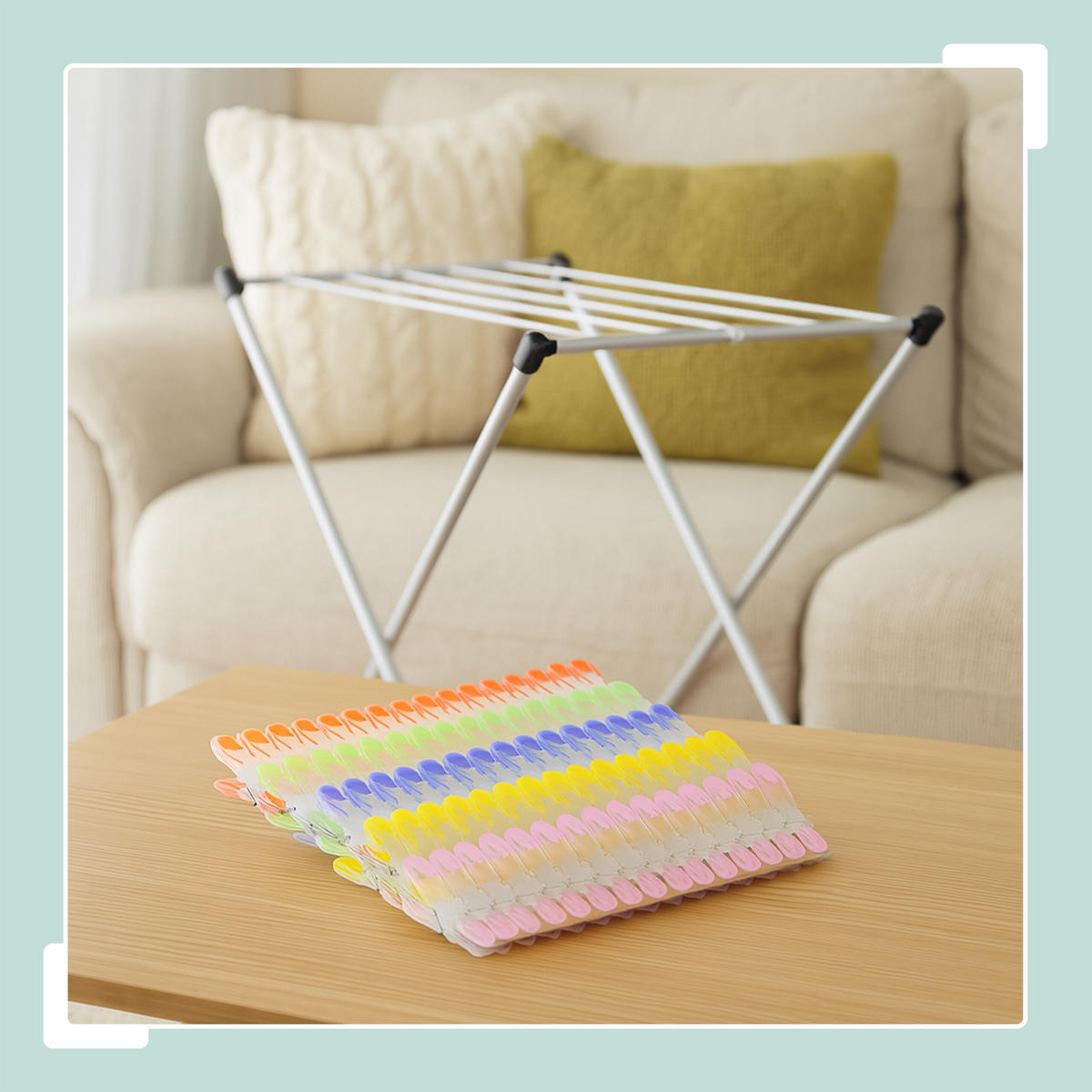 75XWÄSCHEKLAMMERN - Multicolor, Kunststoff/Metall (7/2/3cm) - Relaxdays