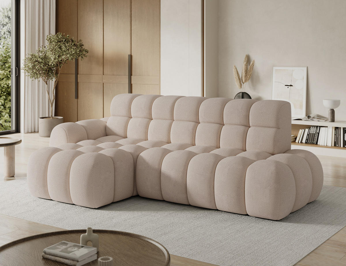 ECKSOFA Lorveno L - Beige (Calmora 18) - Beige, Holzwerkstoff (283/165cm) - Möblo