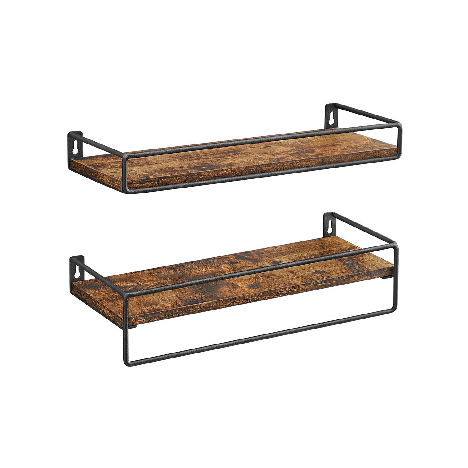 WANDREGAL SCHWEBEREGAL 2ER-SET - Braun, Holzwerkstoff (15.5/5/40cm) - Hansiro