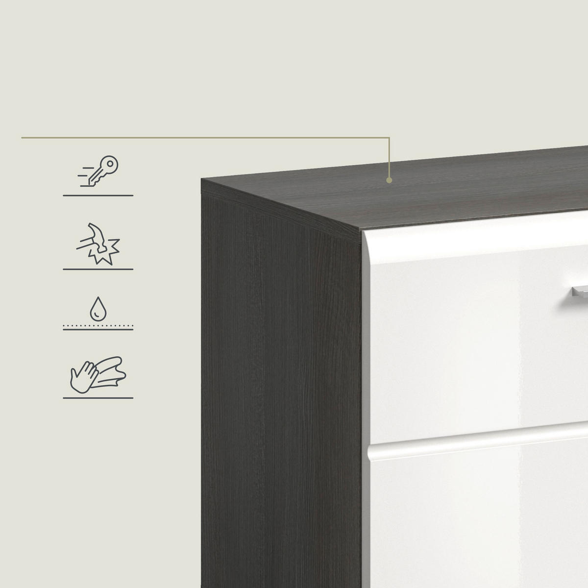 GARDEROBENKOMBINATION Salsa 250x192x37 cm Rauchsilber Weiß 5tlg. - Silberfarben, Holz (250/192/37cm)