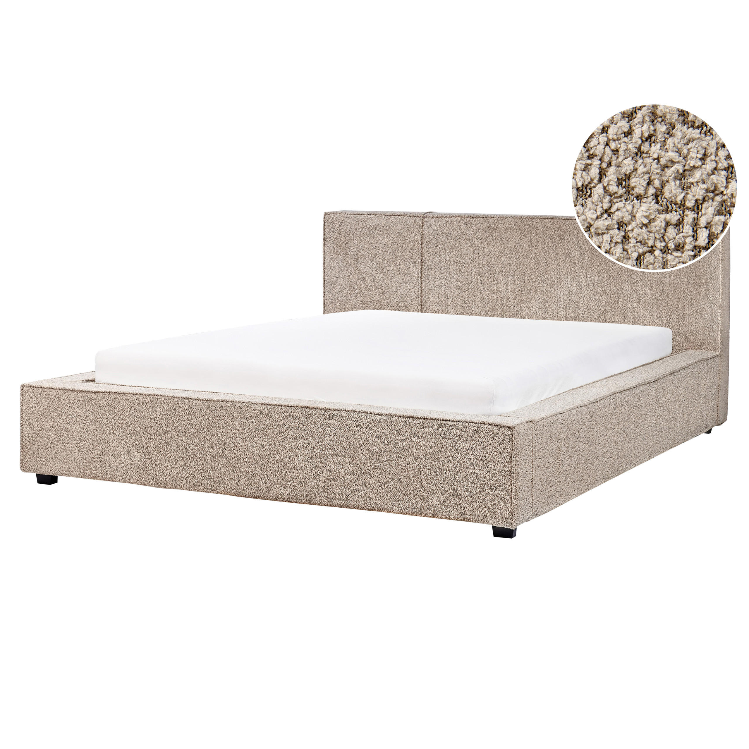 POLSTERBETT mit Lattenrost 160x200 cm Beige Mirande - Taupe, Textil (160/200cm) - Beliani