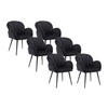 STUHL mit Armlehnen 6er-Set - Samt & Metall - Schwarz - LANSENA - Schwarz, Textil (65/81/56cm) - Pascal Morabito