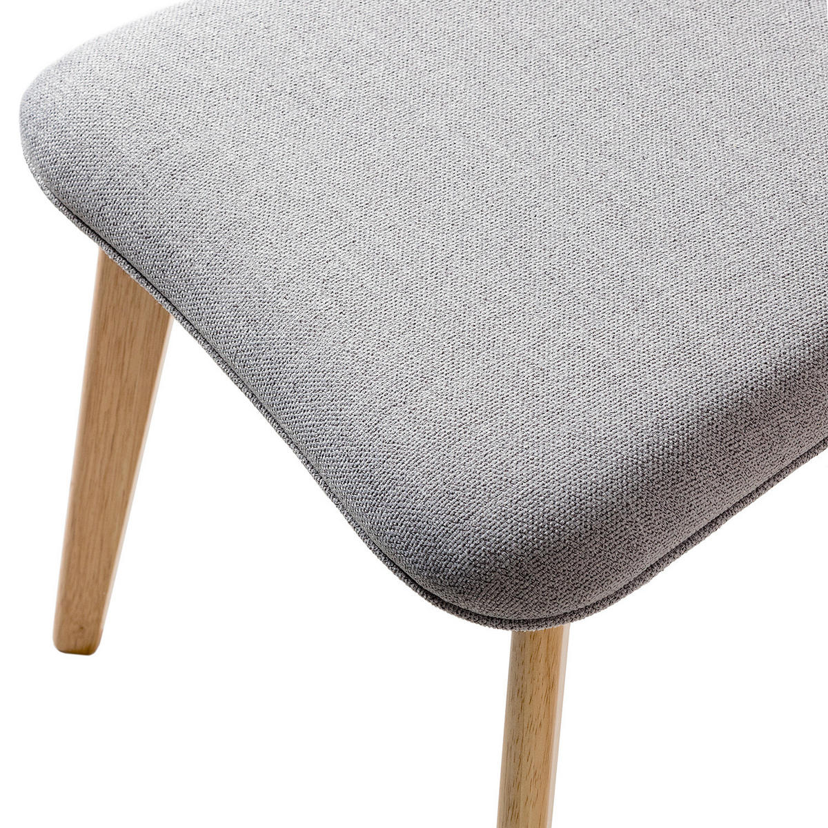 ESSZIMMERSTUHL - Webstoff / Gummibaum massiv - Hellgrau, Textil (50/79/50cm) - home24