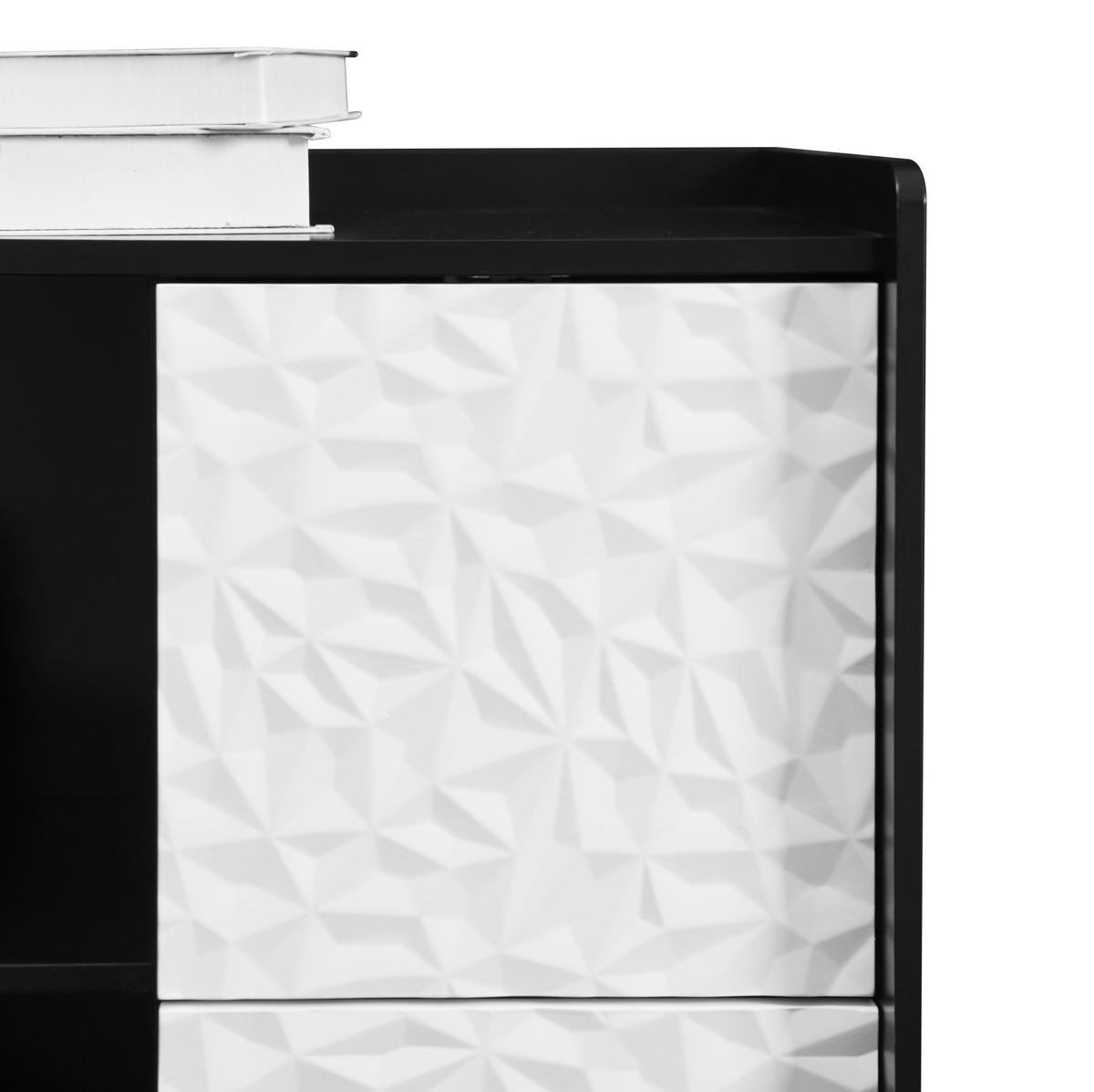 SIDEBOARD 90/40/80 cm, 2 Schubladen und offenes Fach, MDF, Schwarz/Blau - Blau, Holzwerkstoff (90/80/40cm) - Redom