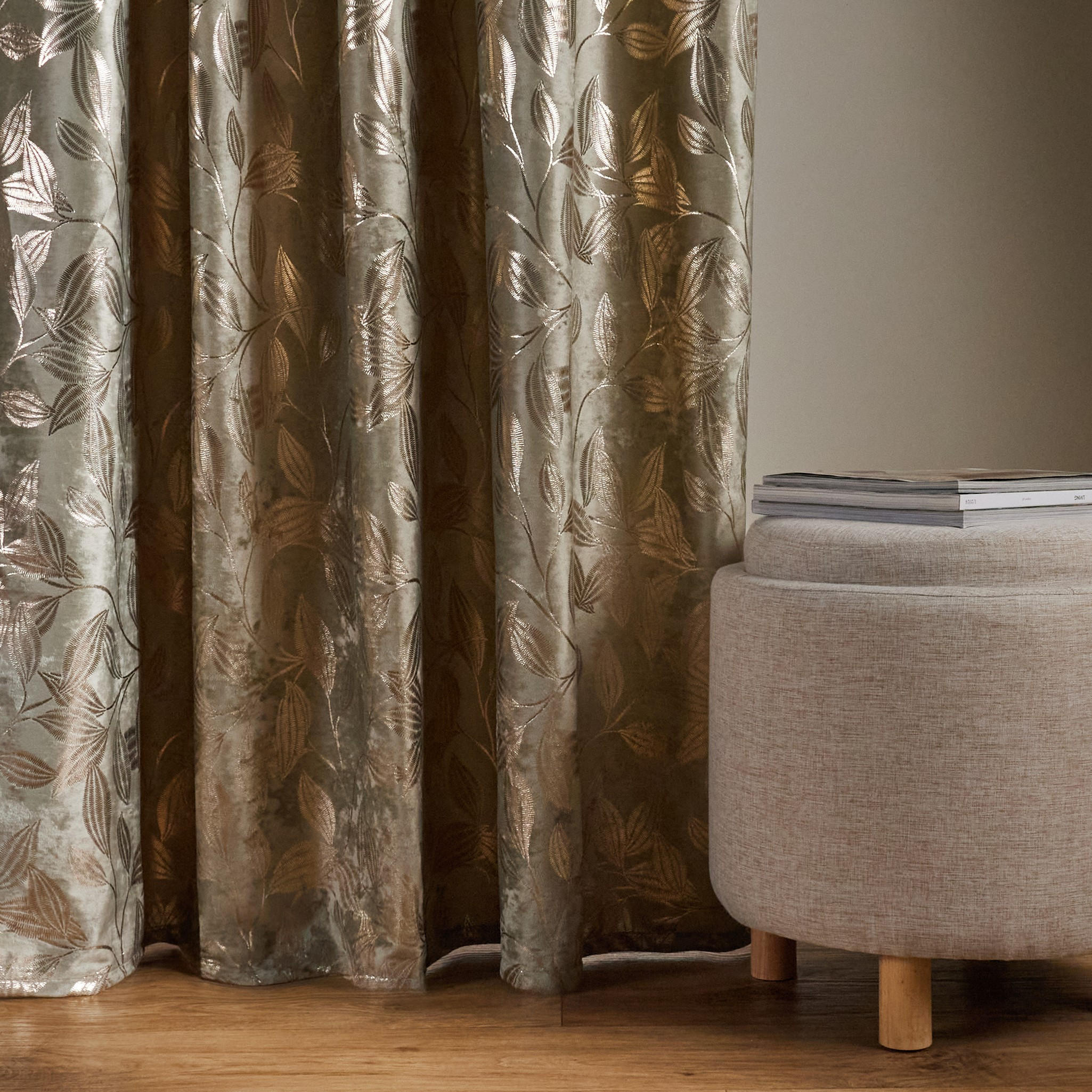 VORHANG Blomstela - Hellgrün, Textil (140/1/250cm) - home&you