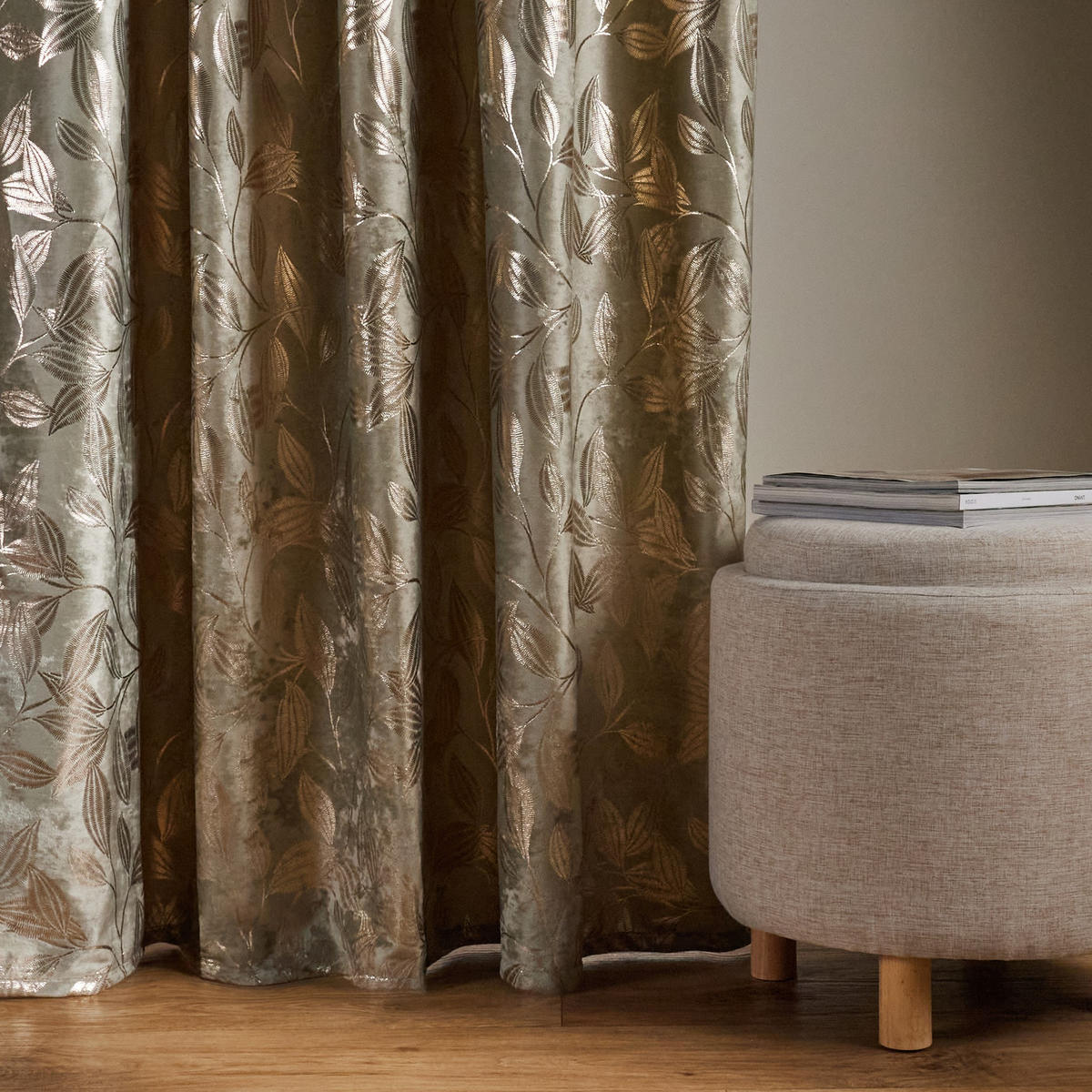 VORHANG Blomstela - Hellgrün, Textil (140/1/250cm) - home&you