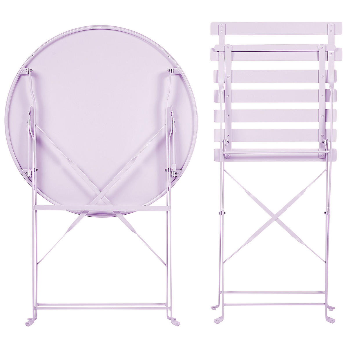 BALKONSET 2-Sitzer violett zusammenklappbar Fiori - Violett, Metall - Beliani