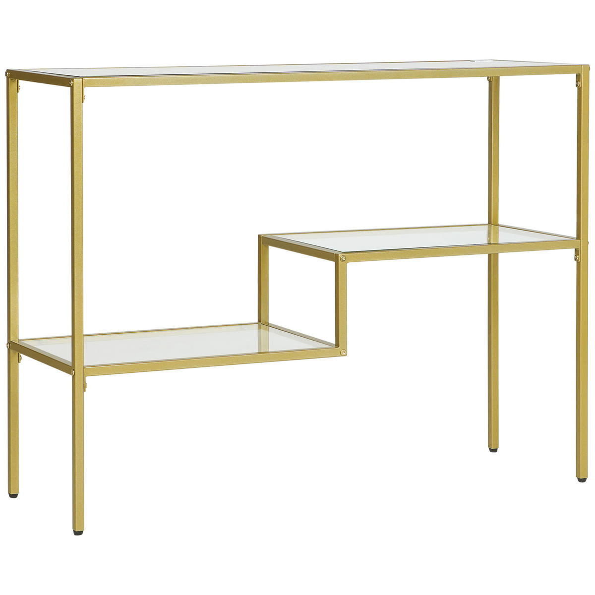 KONSOLENTISCH Gold Hartglas Stahl 1 Stück - Goldfarben, Kunststoff (100/32/76cm) - GiPP