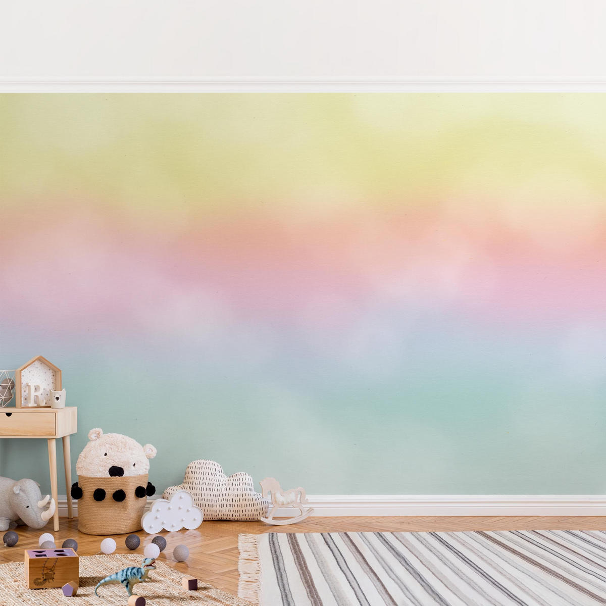 FOTOTAPETE Regenbogen Wasserfarben 288/190 cm - Multicolor, Papier (288/190cm) - Bilderwelten