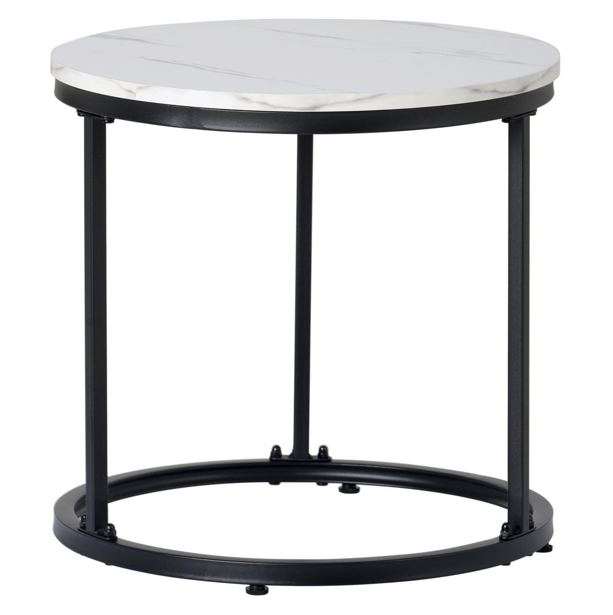 SADA konferenčních stolků 71/71/50 cm bílý mramor z MDF stohovatelná - bílá, kompozitní dřevo (70.5/70.5/50cm) - OKWISH