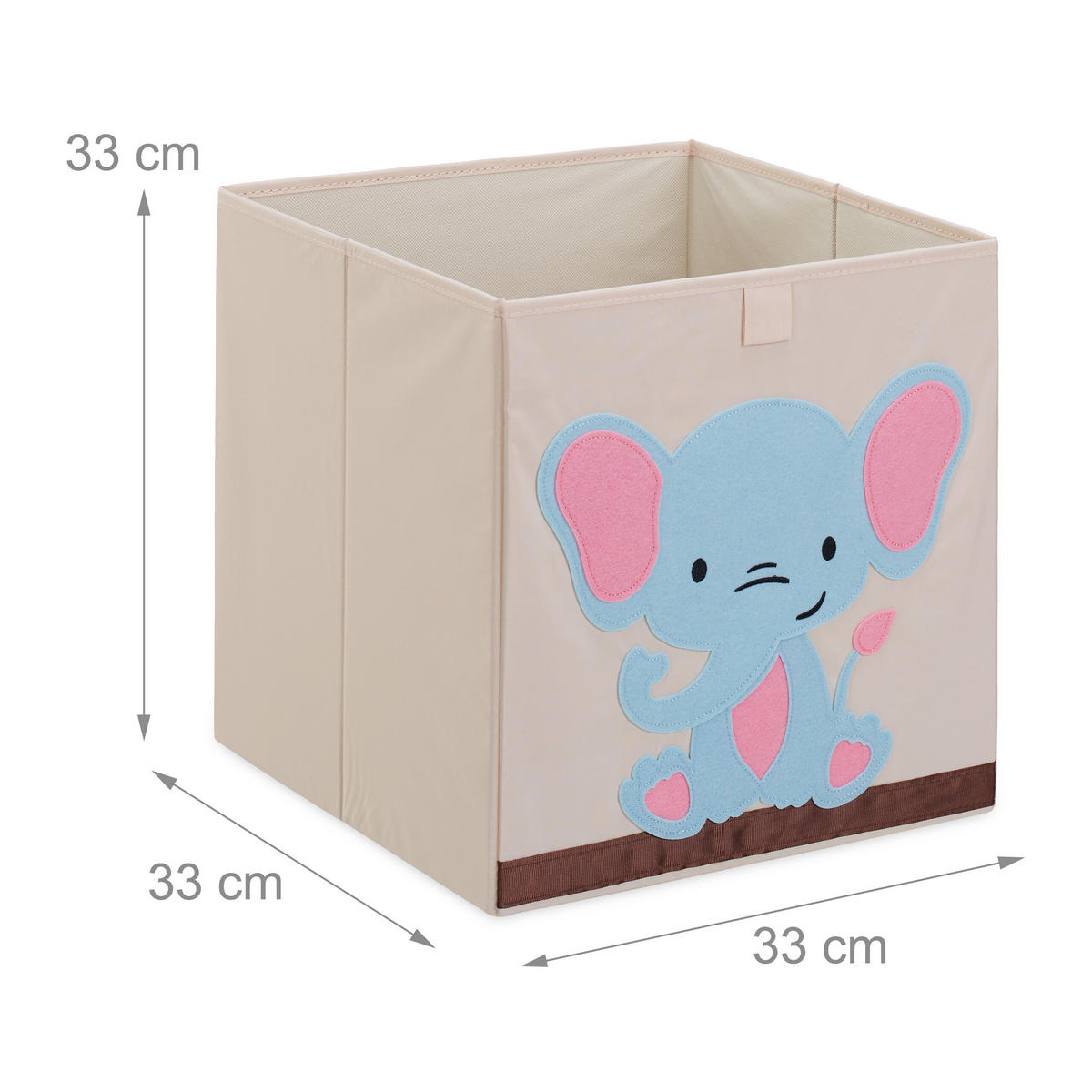 BOX Béžová Modrá skládací - krémová, textil/vlnitá lepenka (33/33cm) - Relaxdays