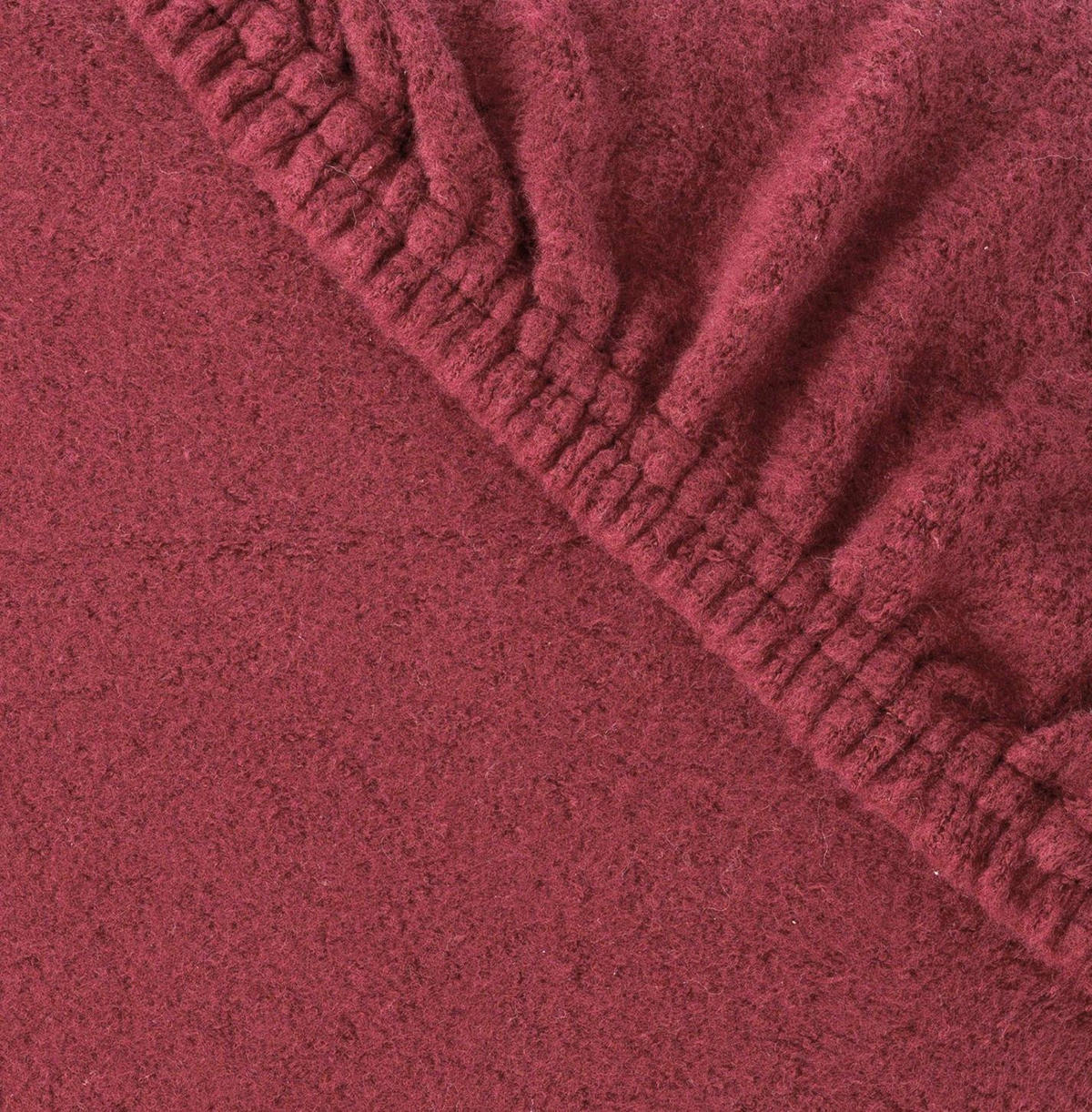 TEDDY-PLÜSCH-SPANNBETTLAKEN 200x200 cm Warmes Winter Bettlaken Rot - Bordeaux, Textil (200/200cm) - Carpe Sonno