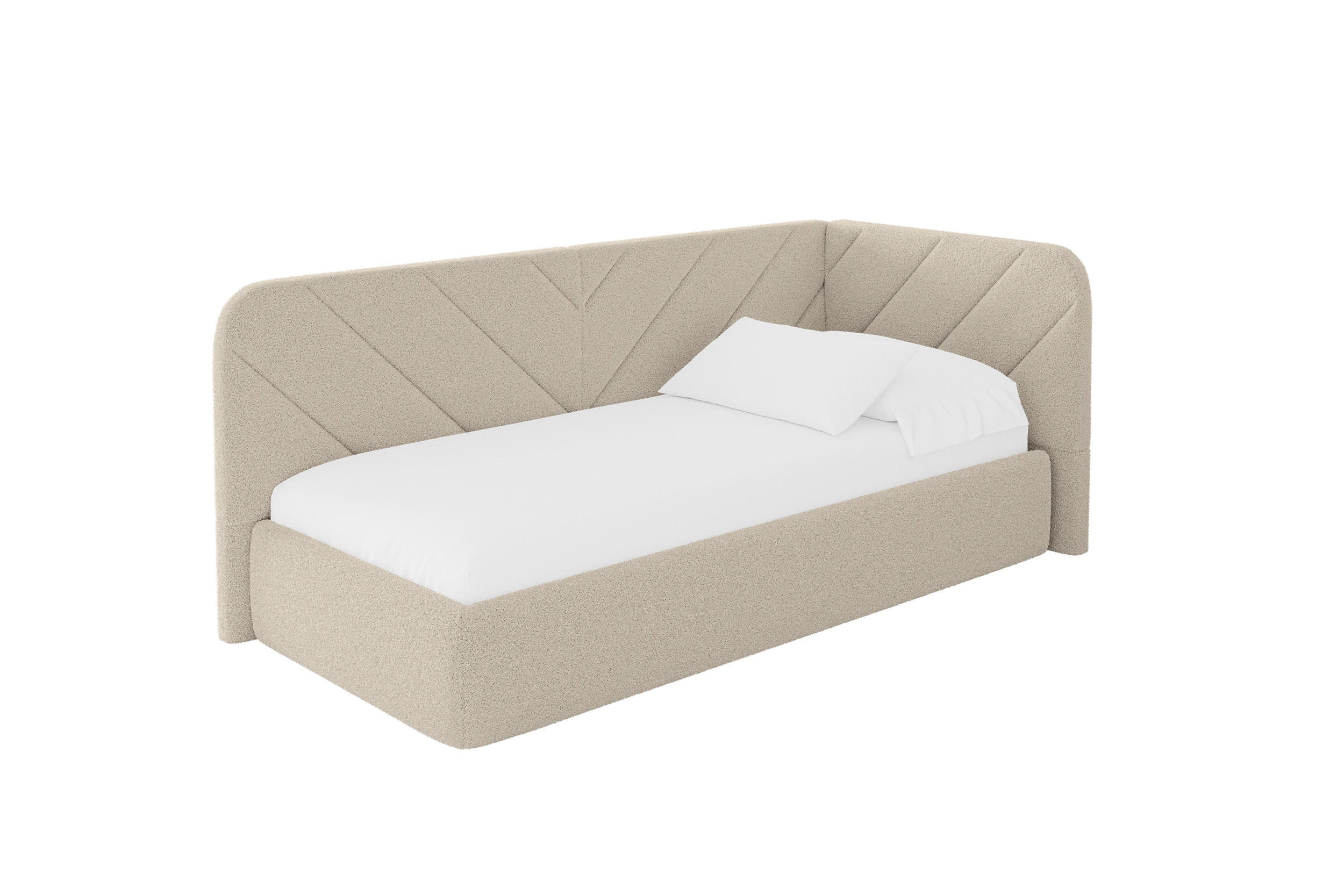ALTDECOR JEDNOLŮŽKOVÁ POSTEL pro mládež s úložným prostorem, vlevo - FIKY 80x200 tmavě béžová