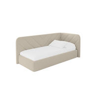 EINZELLBETT Jugendbett mit Bettkasten und Matratze H3/H4, Links - FIKY 90x200 Dunkelbeige - Cappuccino, Holzwerkstoff/Textil (90/200cm) - ALTDECOR