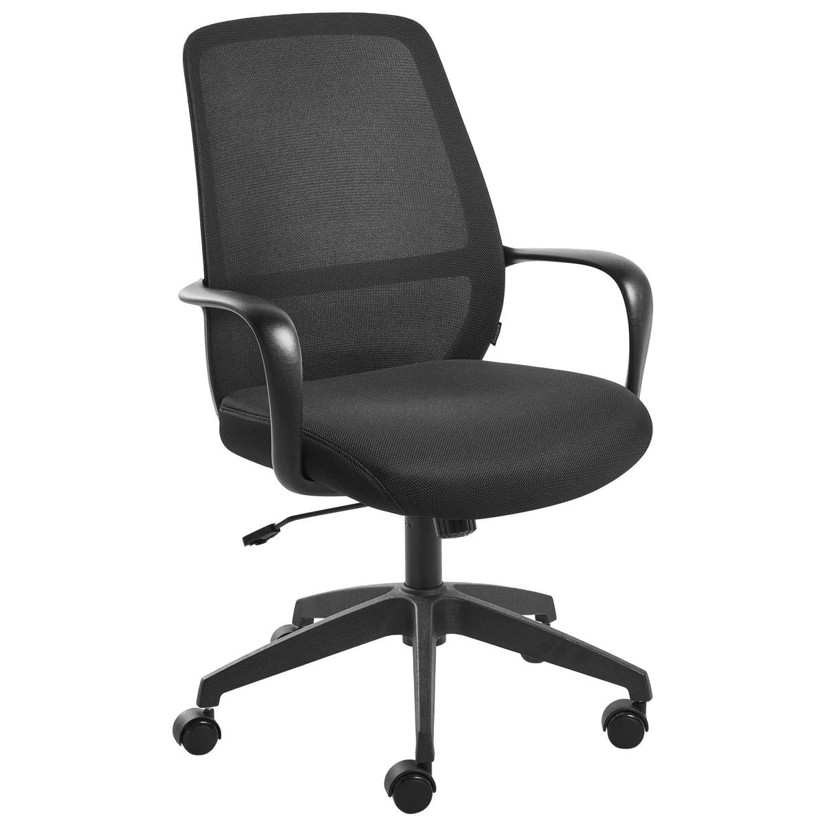 BÜROSTUHL Stoff Schwarz Velto - Schwarz, Textil (60/96/60cm) - Beliani