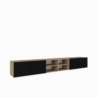 TV-SCHRANK Nicole IV 300 cm, viertürig, artisan, schwarz - Schwarz/Eiche Artisan, Kunststoff (300/41/40cm) - Margaret Hadas24