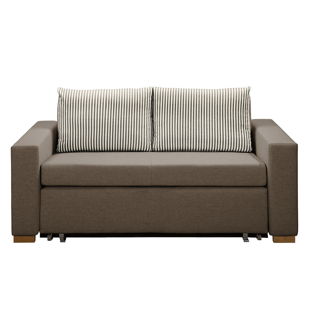 SCHLAFSOFA - Taupe/Hellbraun, Textil (153/90/90cm) - home24