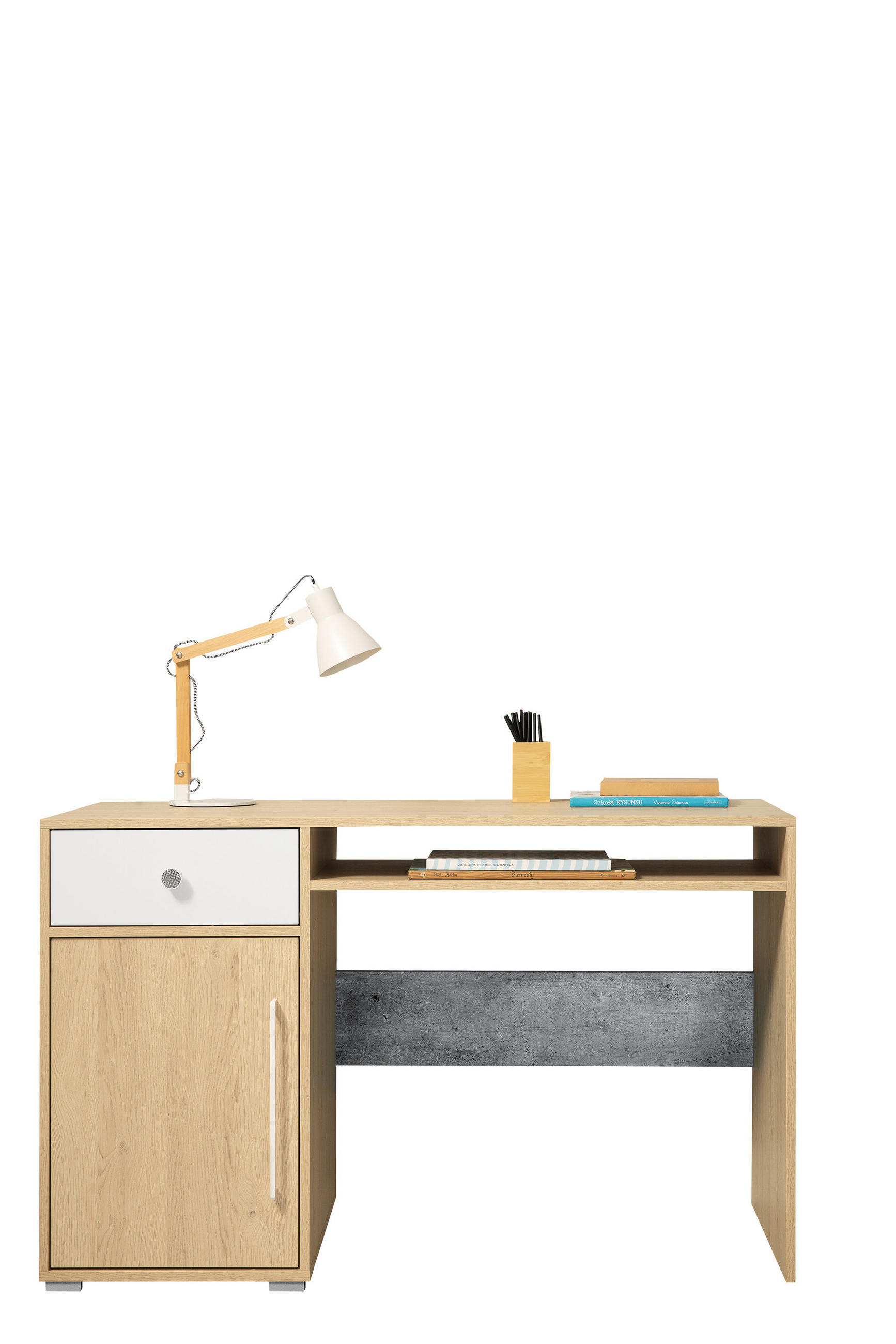 SCHREIBTISCH PONTE 125x55x76 cm Bürotisch Computertisch, Eichefarben - Eichefarben, Holzwerkstoff (55/125/76cm) - MASSENO