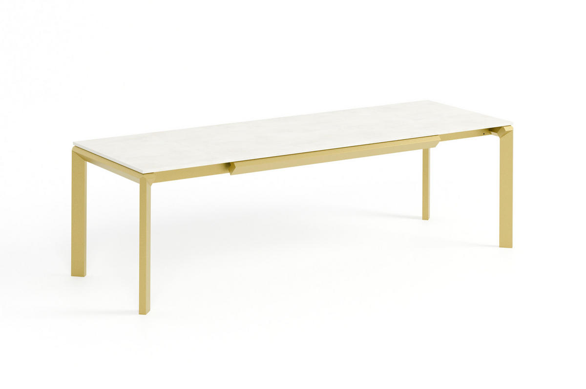 ESSTISCH FADO - Goldfarben/Creme, Holzwerkstoff (90/160/76cm) - Meblini