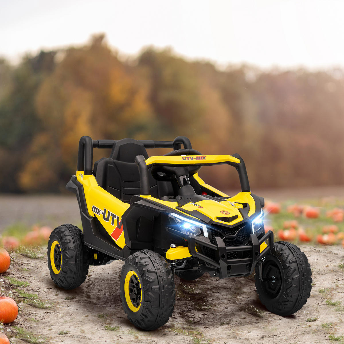ELEKTRO-KINDERAUTO DE-13085 2 Motoren Gelb - Gelb, Kunststoff (96/61/56cm) - ComfortXL