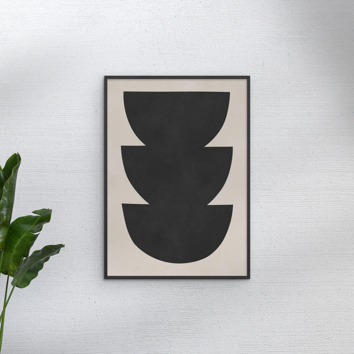 POSTER mit Rahmen Vitor Costa - Black expressive form 6 - Schwarz, Holz/Papier (30/40cm) - Poster&Frame