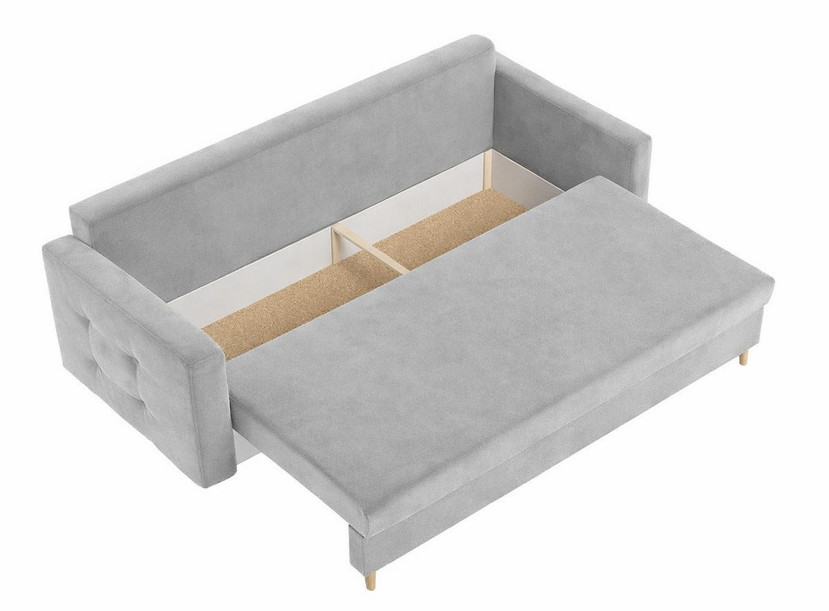 SOFA Hellgrau PETI Gepolstert - Grau, Textil (217/97/87cm) - Sepro Meble