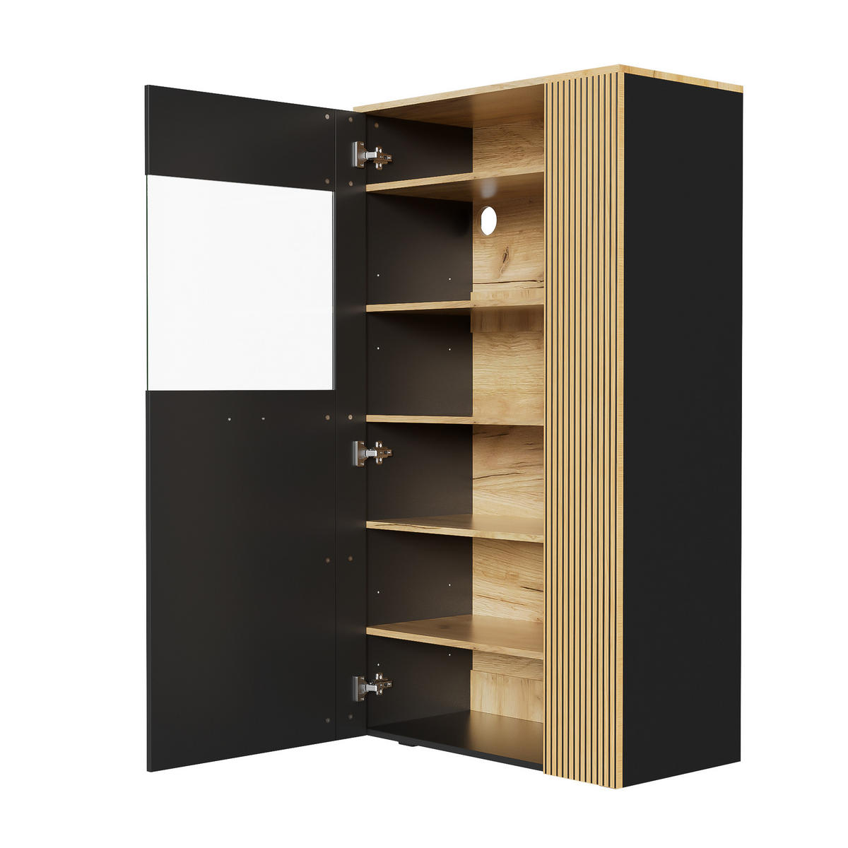 AUFBEWAHRUNGSSCHRANK LED Glas 16 Farben Regale modern - Multicolor, Holzwerkstoff (40/146/80cm) - FLIEKS