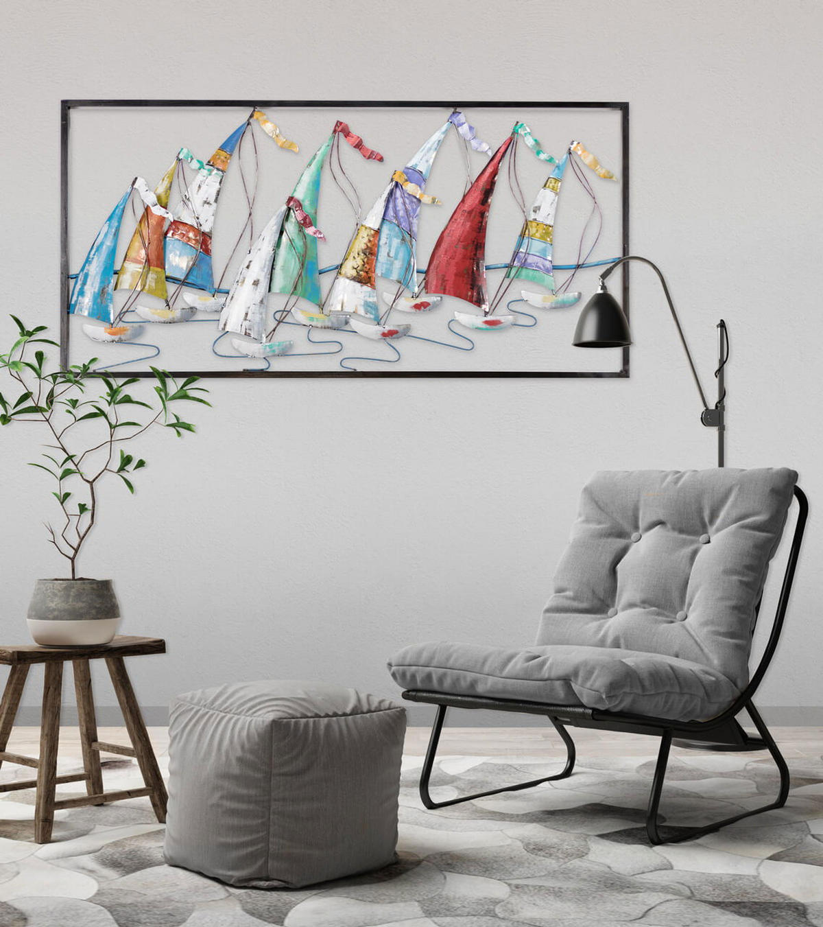 METALLBILD Bunt 120/60 cm - Multicolor, Metall (2.9/60cm) - KUNSTLOFT