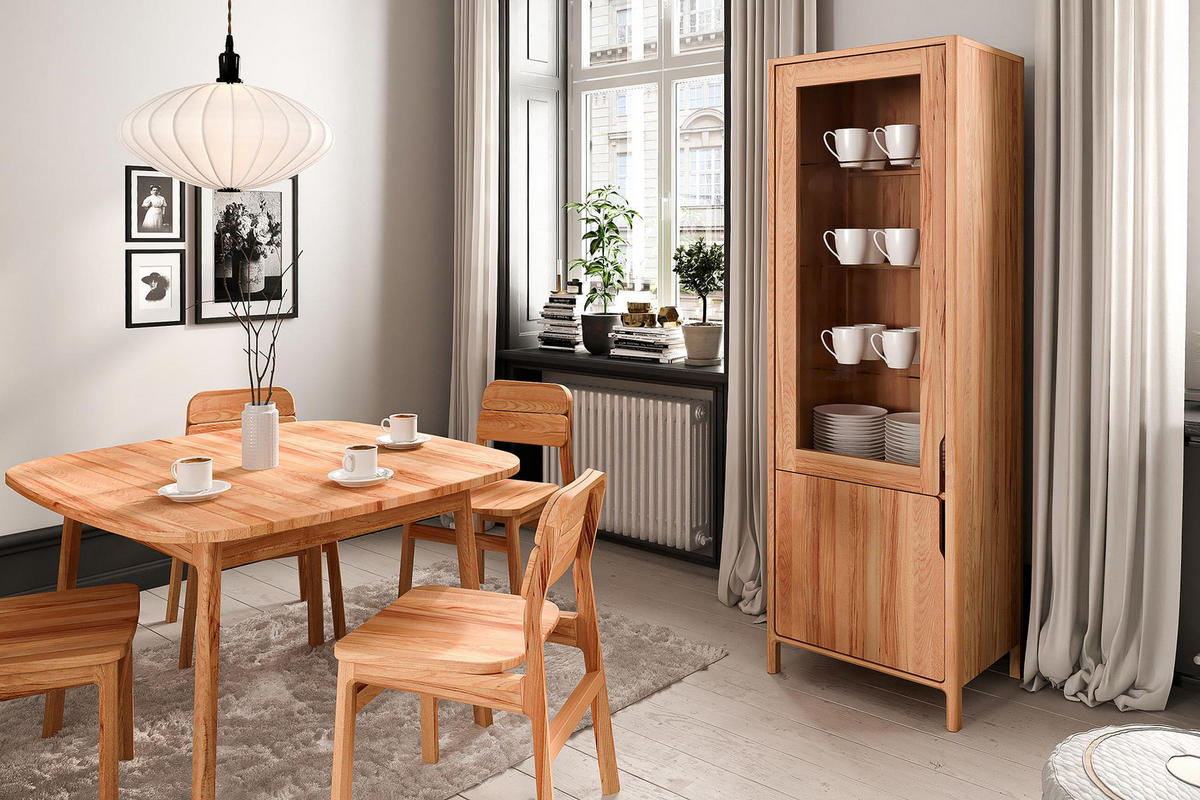 VITRINE PAUL Kernbuche - Kernbuche, Holz (59/188/50cm) - byoak