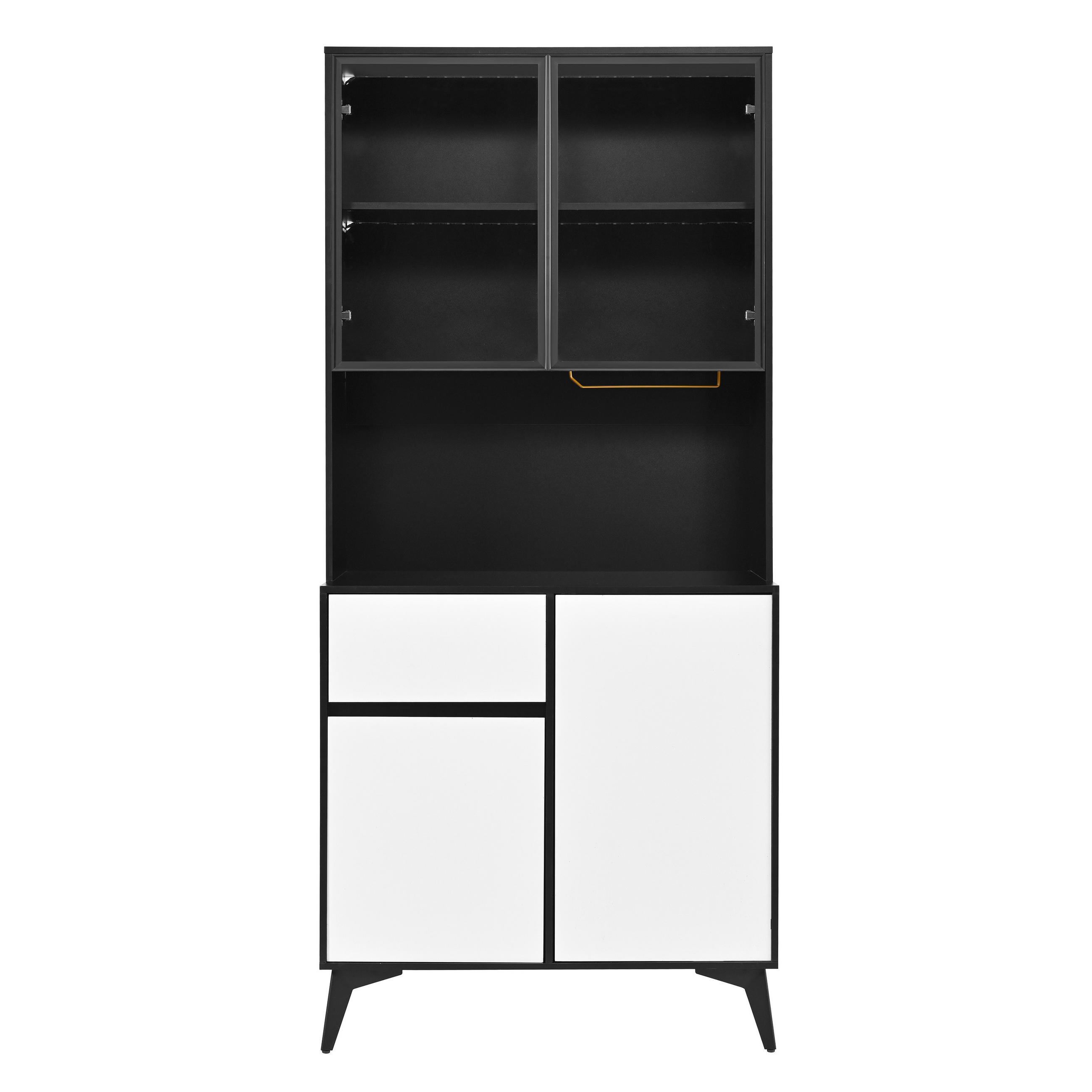 ComfortXL Buffet Schwarz, Weiß 80x180x40 cm