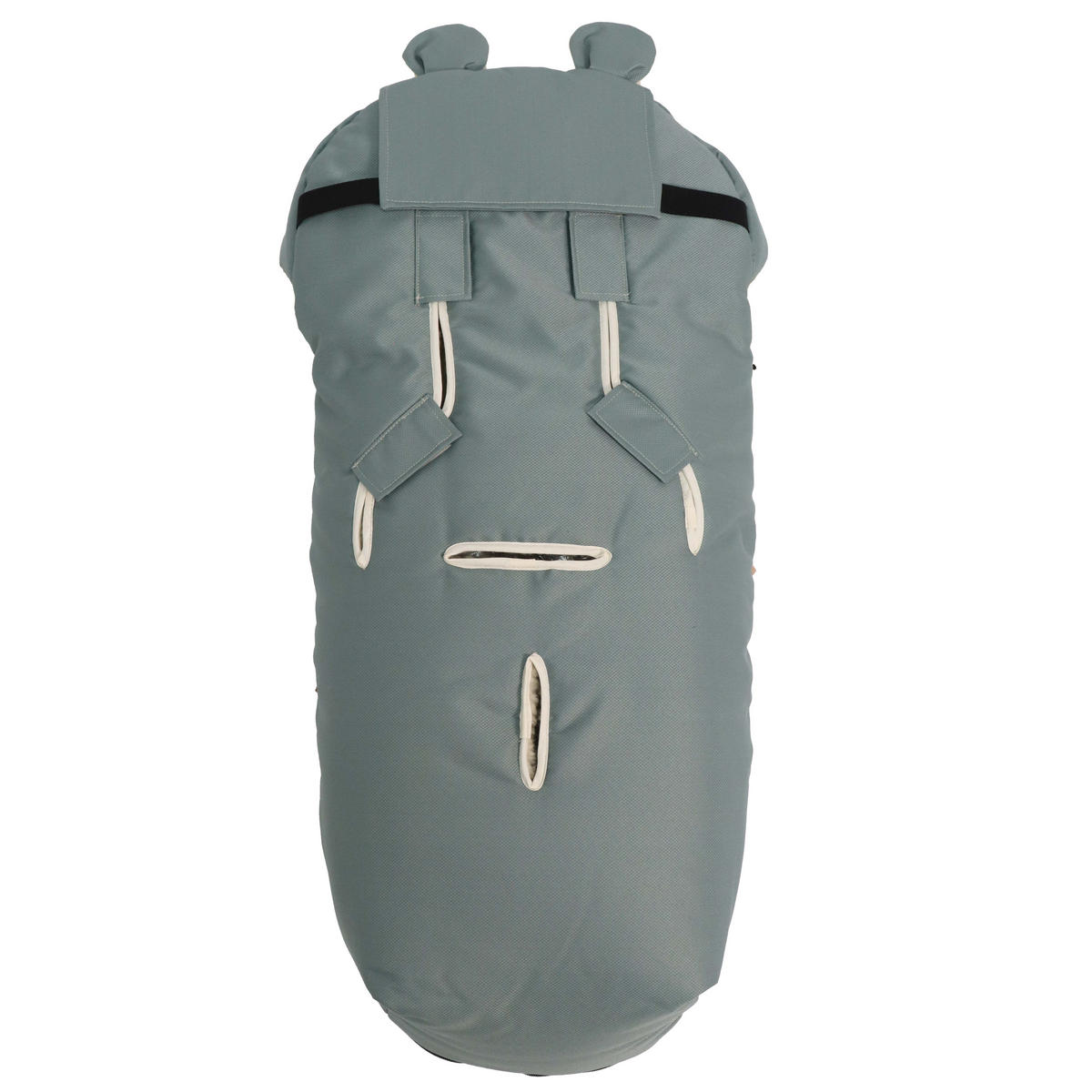 KINDERWAGENFUSSSACK XL EARS WOOL, slit green - Grün, Naturmaterialien (43/93cm) - Kaiserbaby