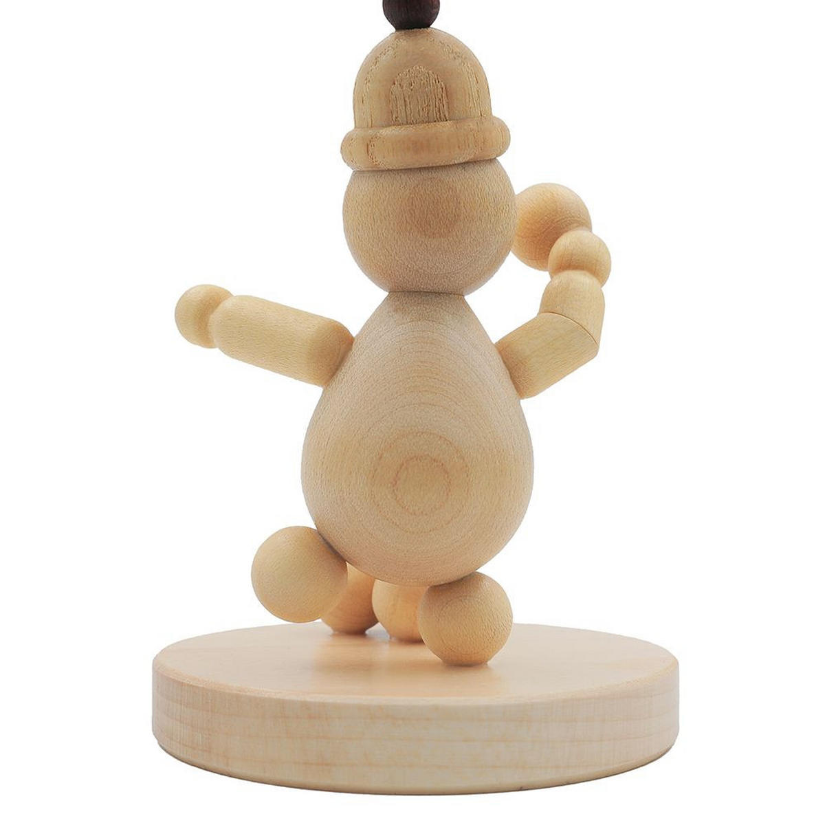 HOLZFIGUR Schneemann Junior Schneeballwerfer auf Sockel 9 cm - Multicolor, Holz (7/1/0.1cm)