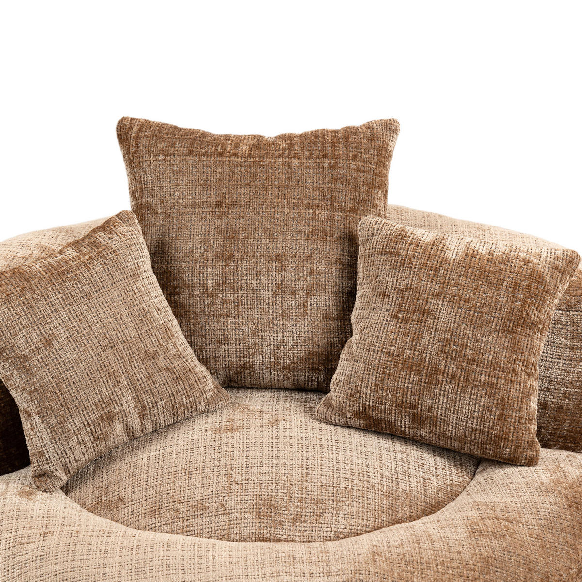 SITZSACK Sessel Chenille mit 3 Kissen bequem weich Schlafsofa Braun - Braun, Textil (108/52/108cm) - PARAFTA HOME