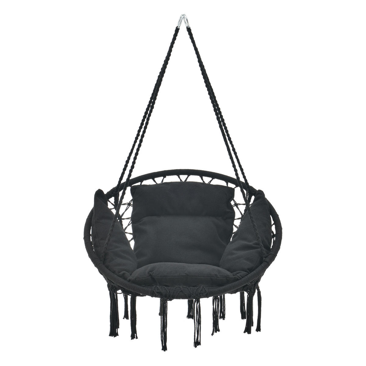 HÄNGESESSEL Kailua - Schwarz, Textil (80/135/80cm) - casa.pro