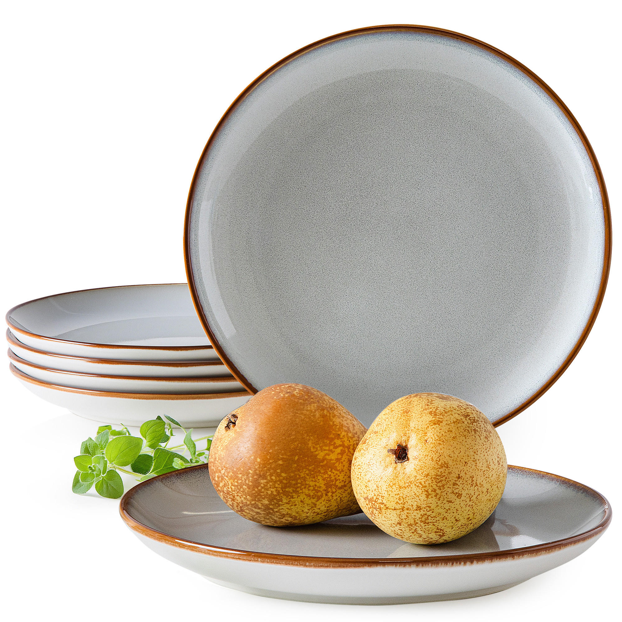 TELLER-SET Desserttellerset PORTOFINO 6-tlg - Blaugrau, Keramik (20.5cm) - Ritzenhoff Breker