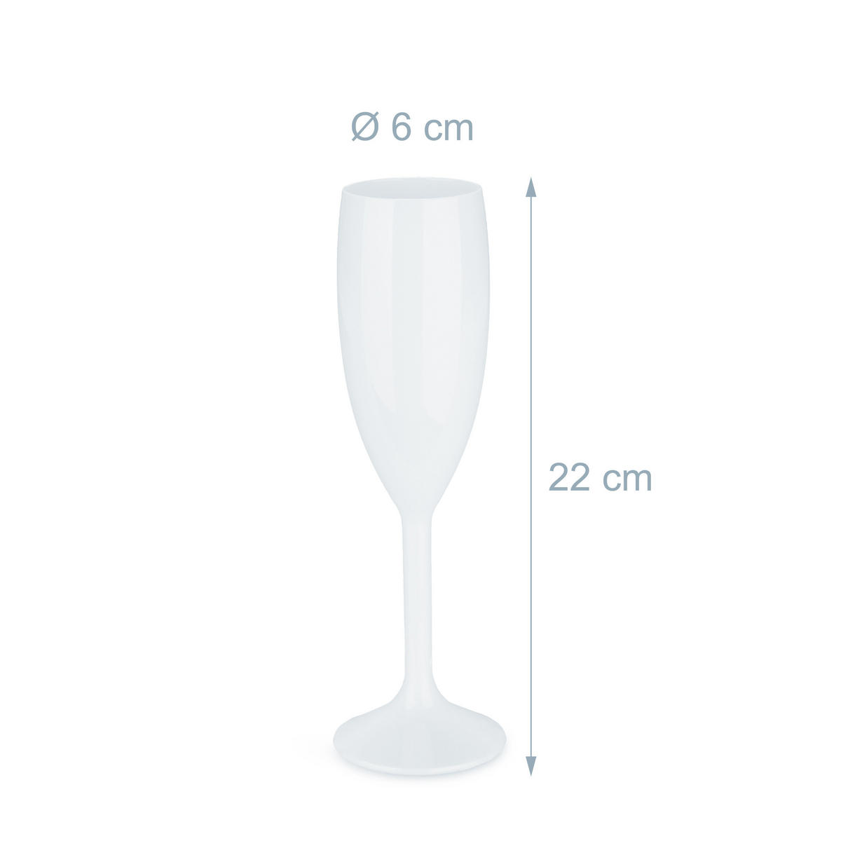 6xSEKTGLÄSER - Weiß, Kunststoff (0.17L) - Relaxdays